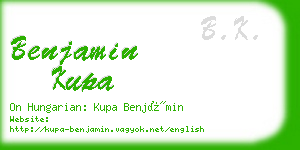 benjamin kupa business card